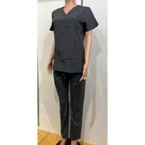 BT Supply Co Womens Scrub Set Short Sleeve Top and Pants--Gray (Pewter)